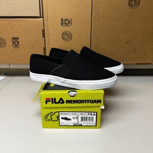 FIla Memory Foam slip on shoes - black - size 9.5